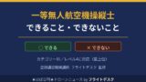 一等無人航空機操縦士でできること・できないこと カテゴリーⅢ レベル4 登録講習機関講師フライトデスク監修