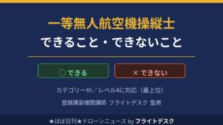 一等無人航空機操縦士でできること・できないこと カテゴリーⅢ レベル4 登録講習機関講師フライトデスク監修