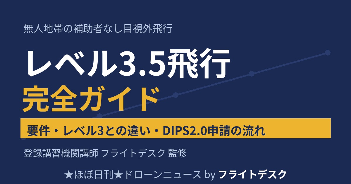 ドローン レベル3.5飛行 完全ガイド 要件・レベル3との違い・DIPS2.0申請の流れ 登録講習機関講師フライトデスク監修
