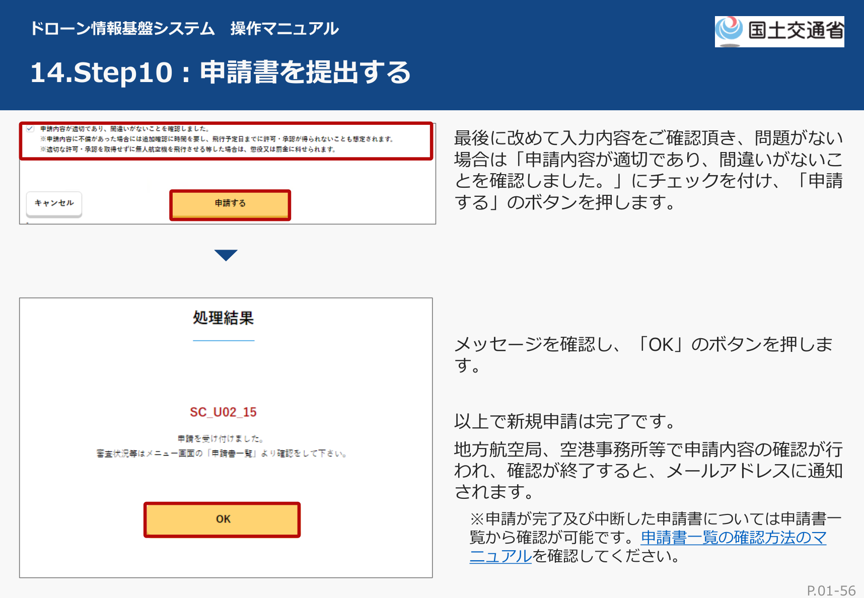 DIPS2.0 申請書の提出画面