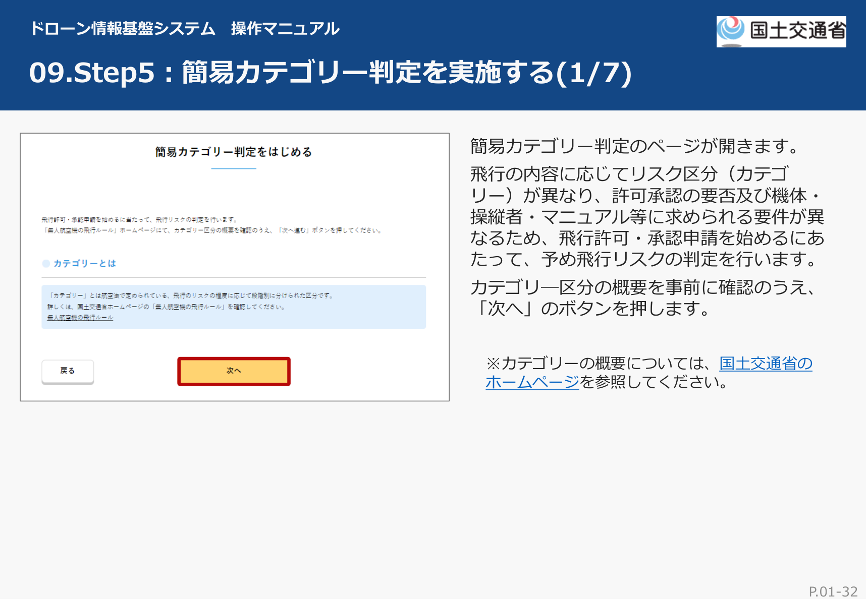 DIPS2.0 簡易カテゴリー判定の開始画面