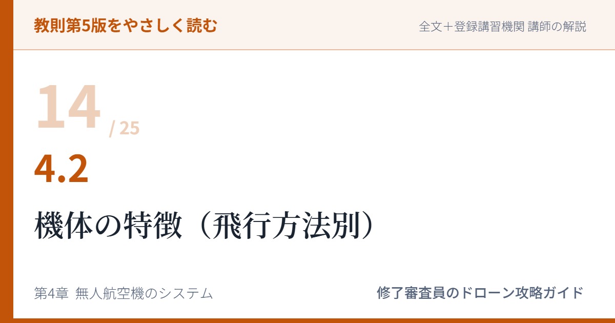教則第5版をやさしく読む14｜4.2 無人航空機の機体の特徴（飛行方法別）【全文＋講師の解説】