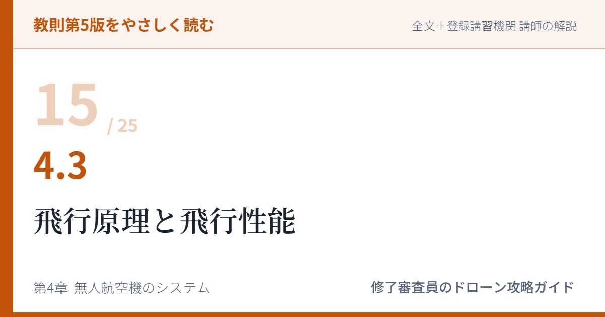 教則第5版をやさしく読む15｜4.3 飛行原理と飛行性能【全文＋講師の解説】